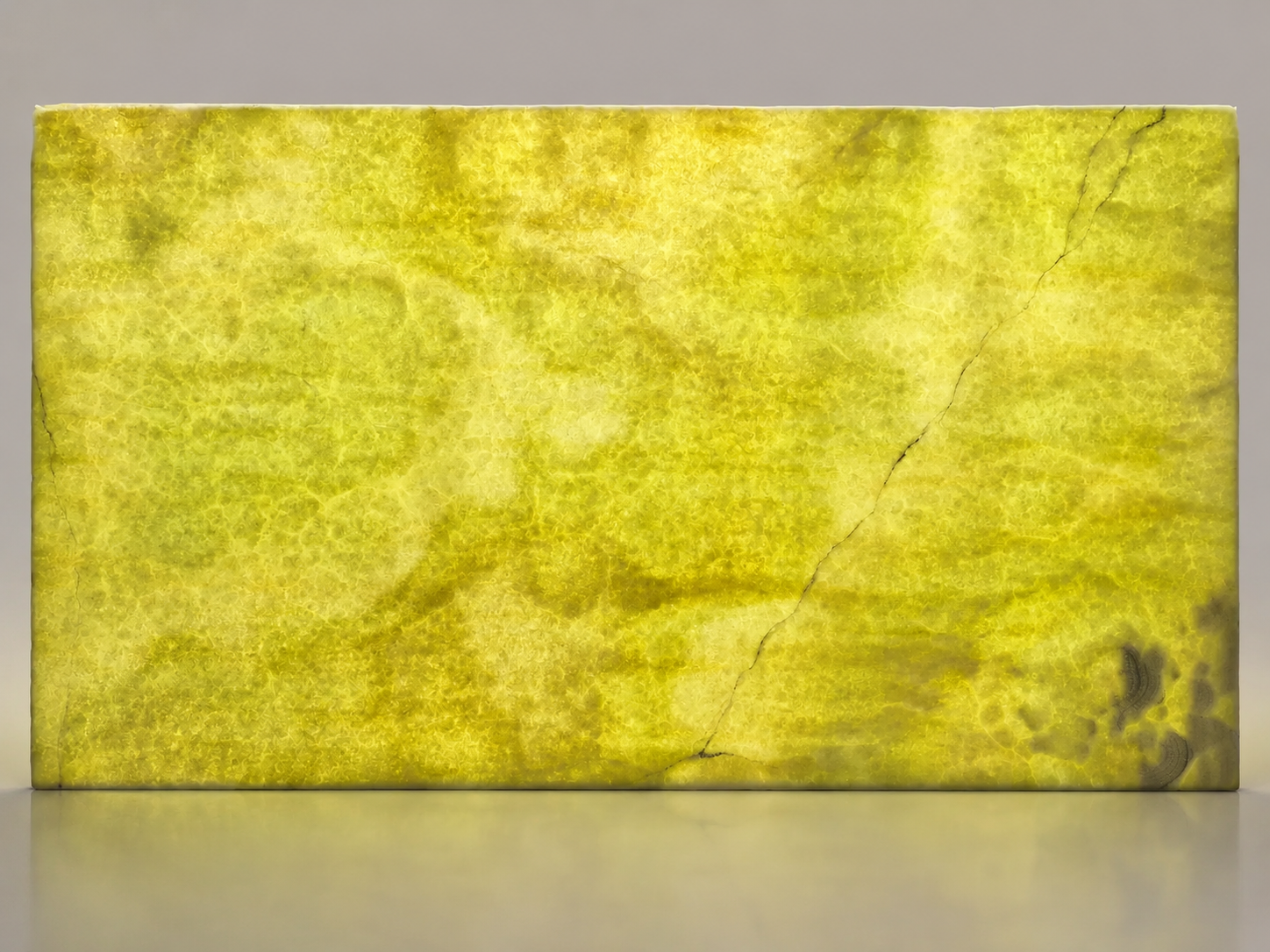 Green Onyx backlit with warm illumination