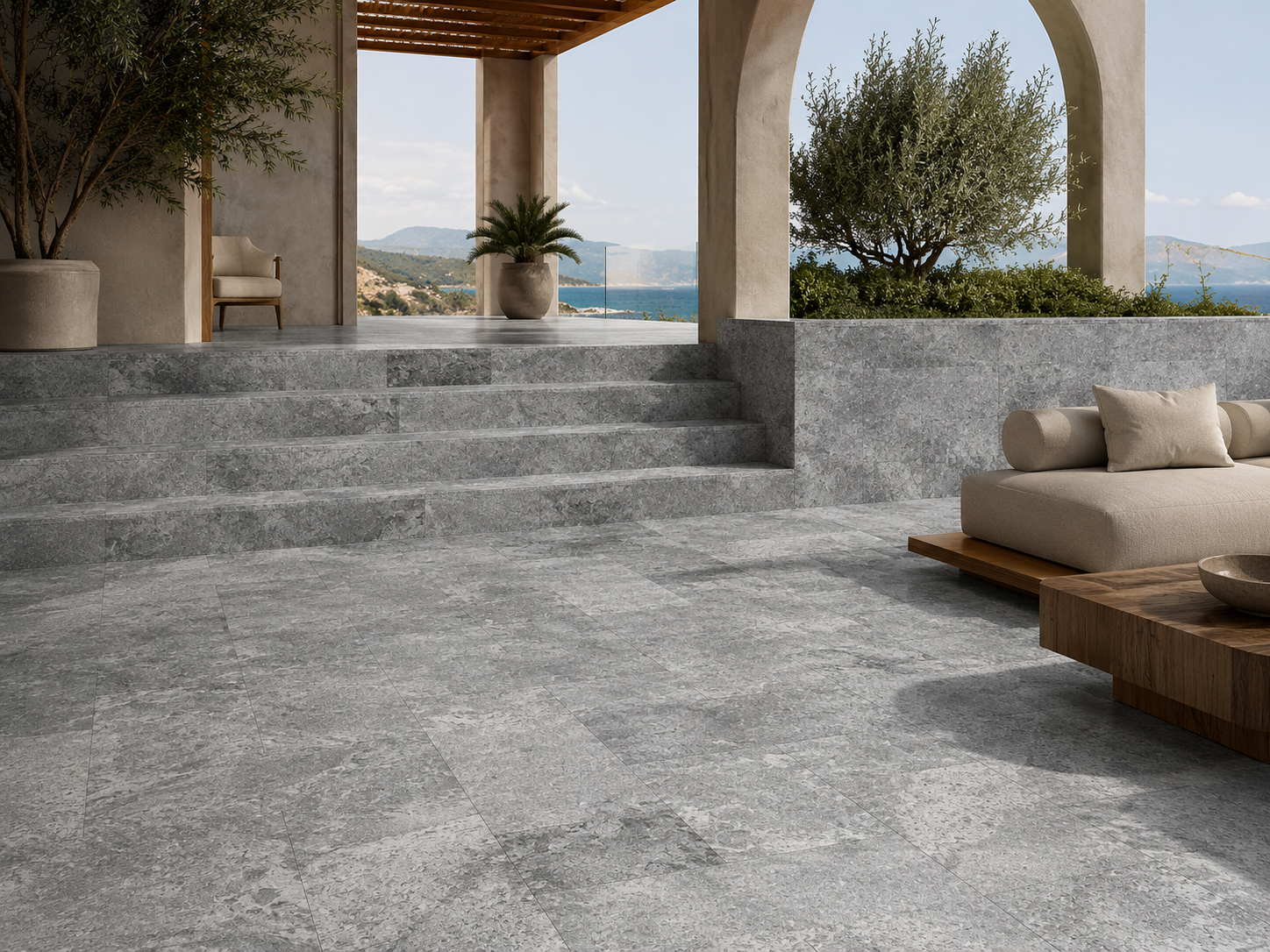 Silver Travertine – Cross Cut travertine close-up